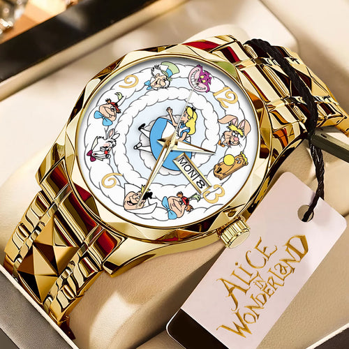 Alice in Wonderland Alloy Luxury Quartz Watch – TMTHU7880