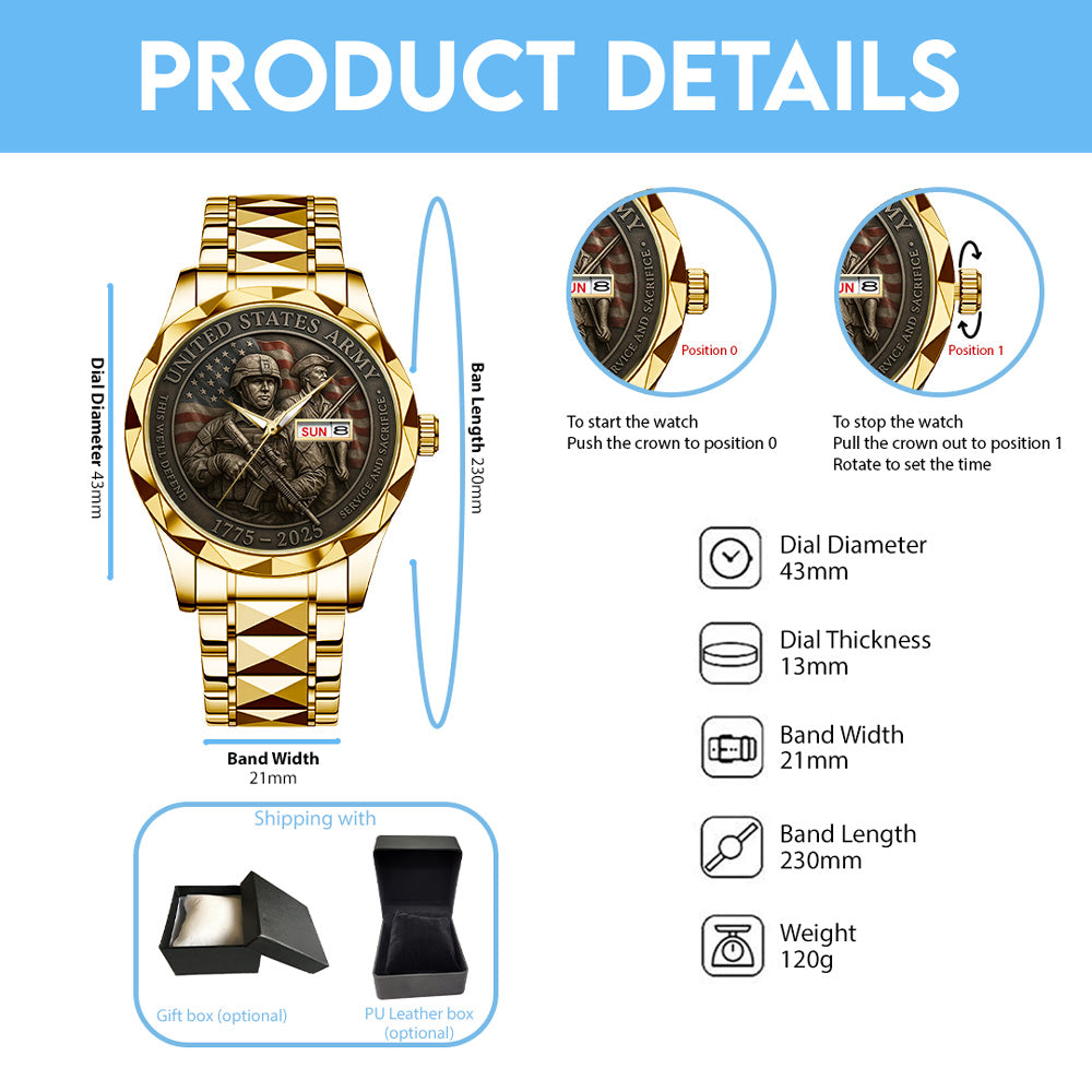 US Army Alloy Luxury Quartz Watch – TMTHU1194