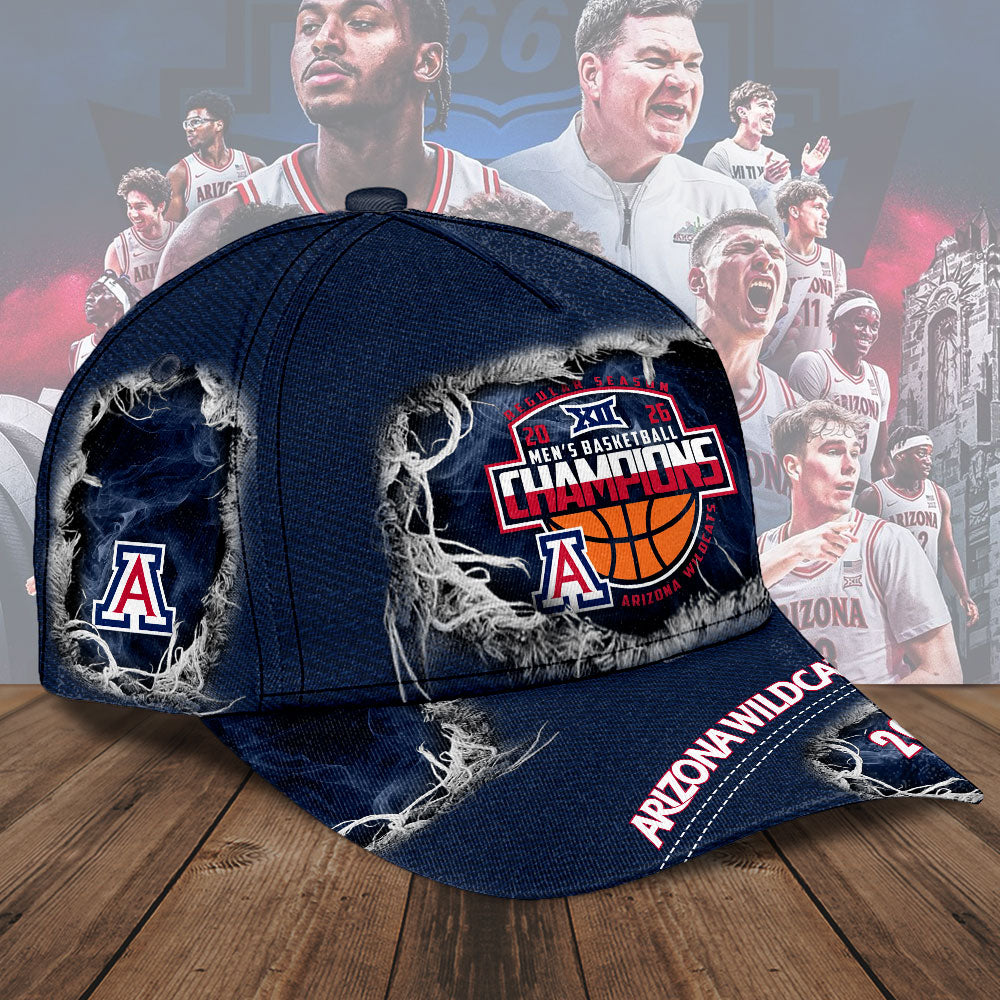 Arizona Wildcats 2026 Big 12 Men's Basketball Tournament Champions Classic Cap – TMTHU4427