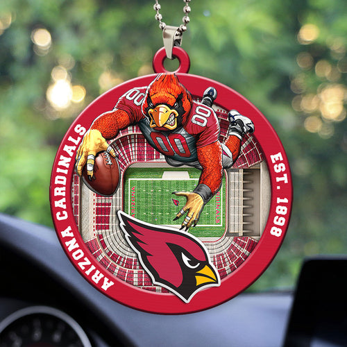 Arizona Cardinals Custom shape 2-sided Acrylic Car Ornament – HOATT12592