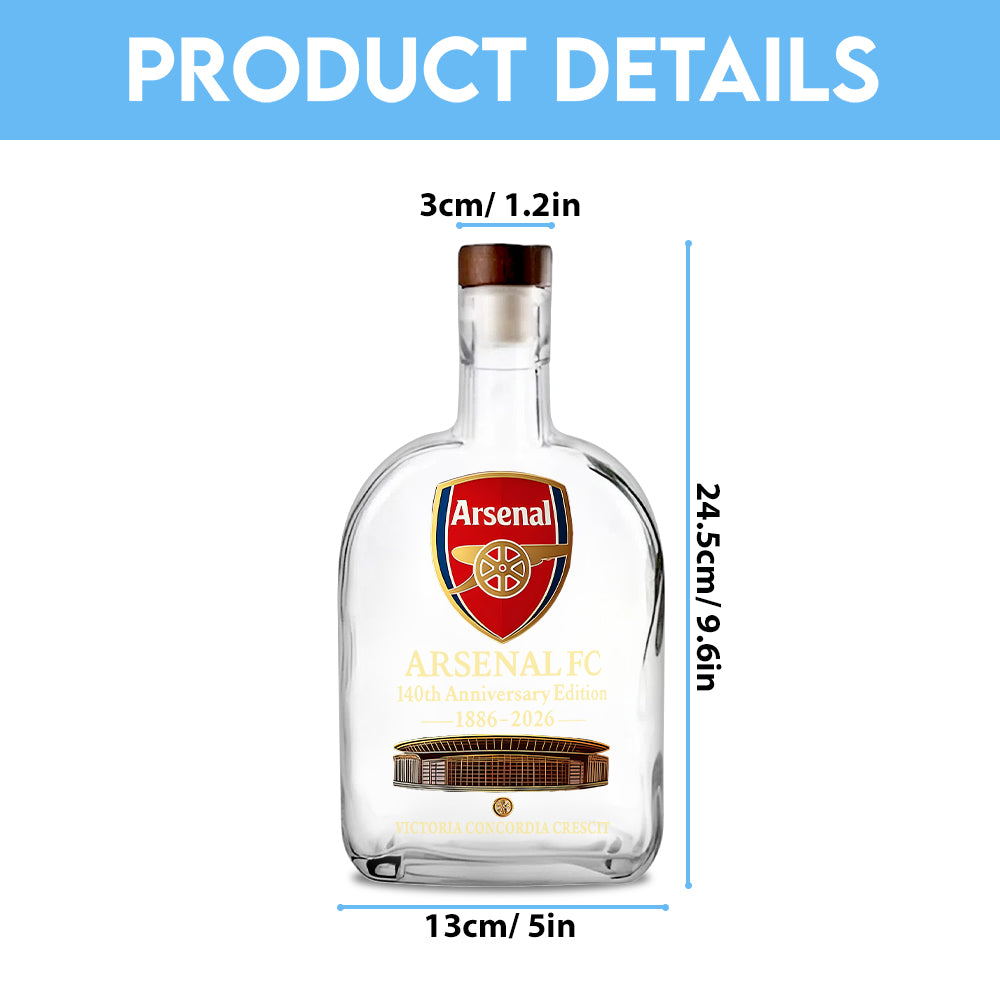 Arsenal FC 140 Years 25oz Empty Whiskey Bottle – MAITM13846