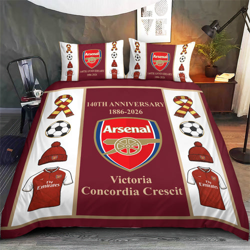 Arsenal FC 140th Anniversary 3-Piece Duvet Bedding Set – MAITM14744