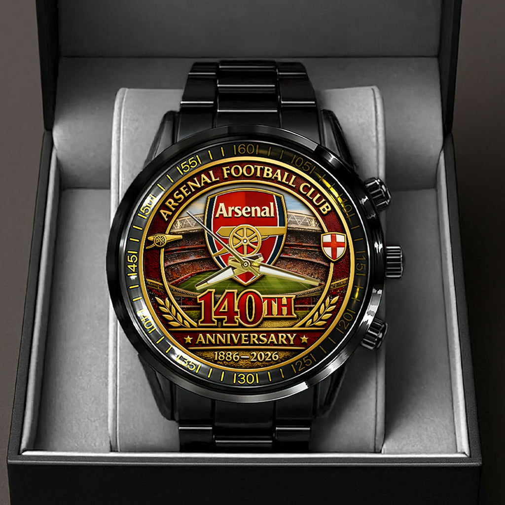 Arsenal FC 140th Anniversary Black Stainless Steel Watch – HOATT15225