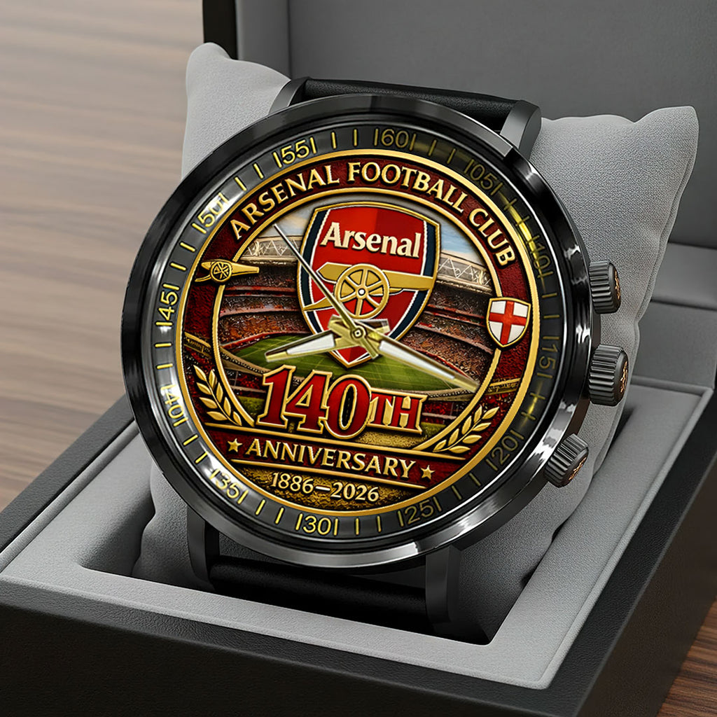 Arsenal FC 140th Anniversary Black Stainless Steel Watch – HOATT15225