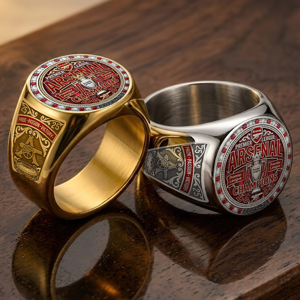 Arsenal FC Premier League Champions 25/26 3D Engraved Ring – TMTHU6759