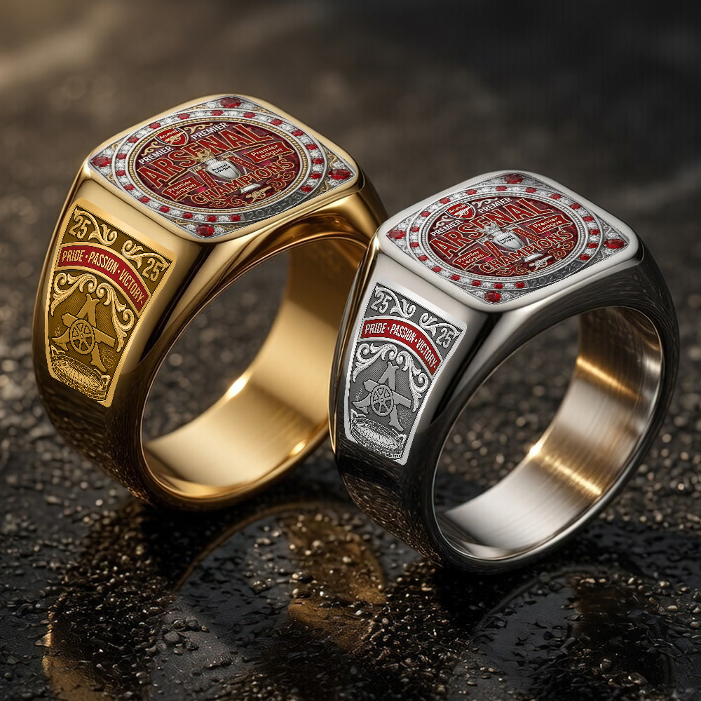 Arsenal FC Premier League Champions 25/26 3D Engraved Ring – TMTHU6759