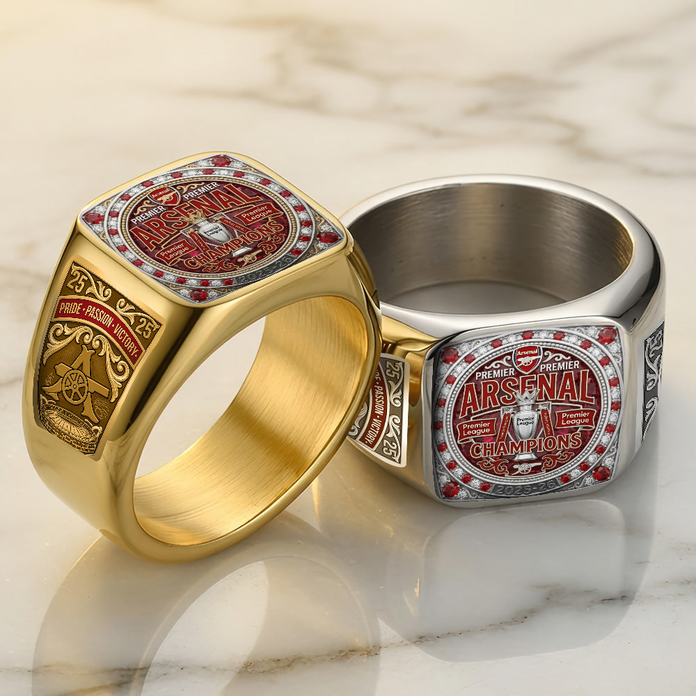 Arsenal FC Premier League Champions 25/26 3D Engraved Ring – TMTHU6759