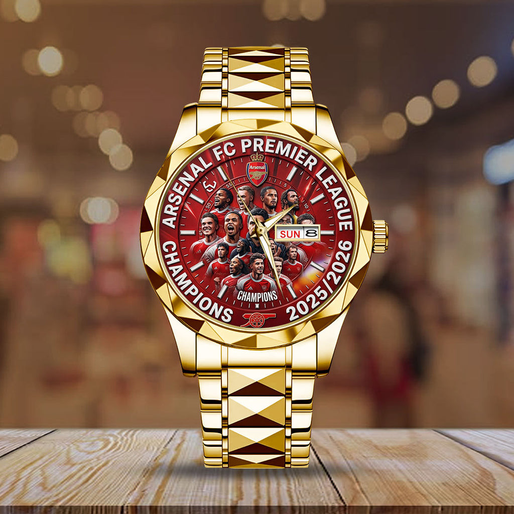 Arsenal FC Premier League Champions 25/26 Alloy Luxury Quartz Watch – TMTHU6325