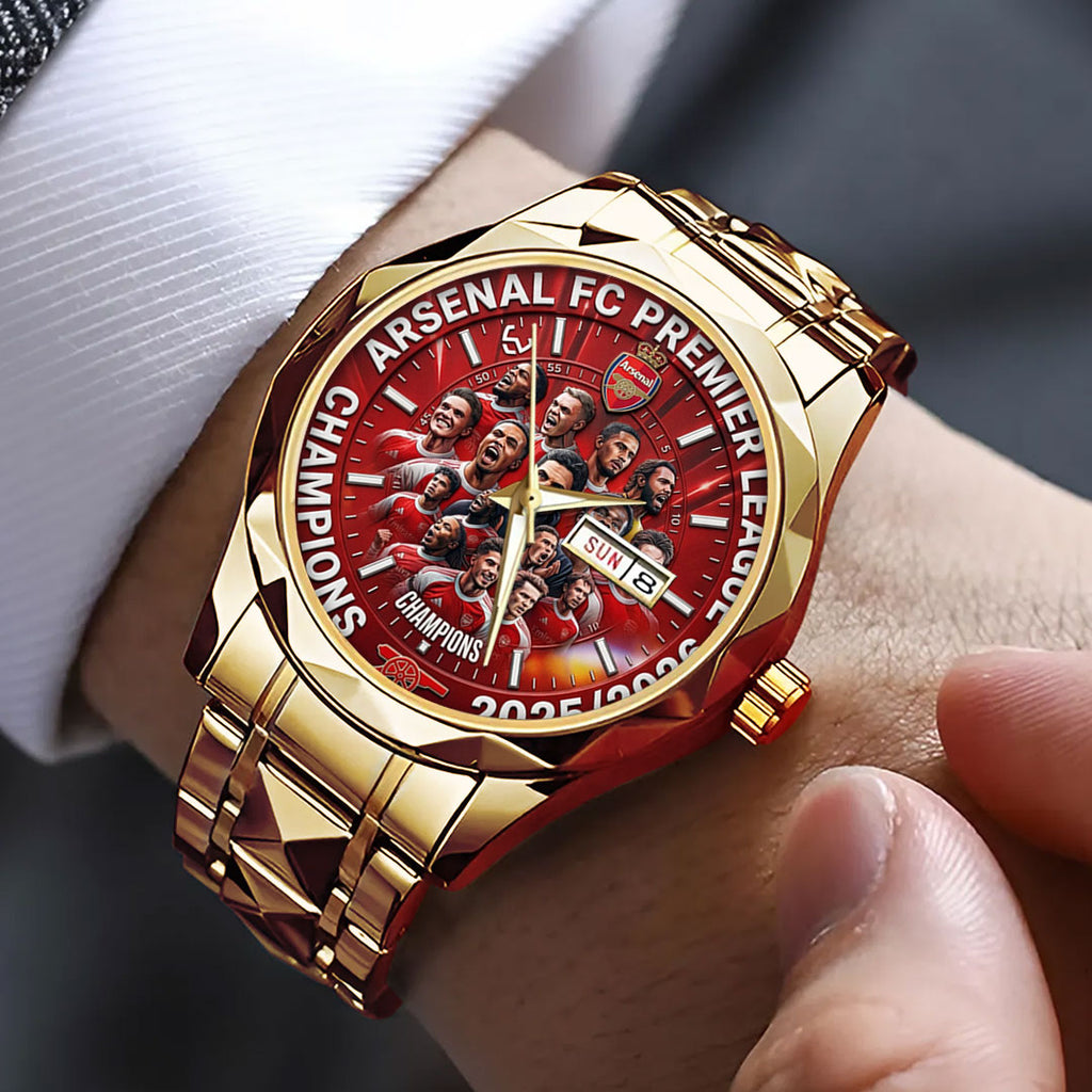 Arsenal FC Premier League Champions 25/26 Alloy Luxury Quartz Watch – TMTHU6325