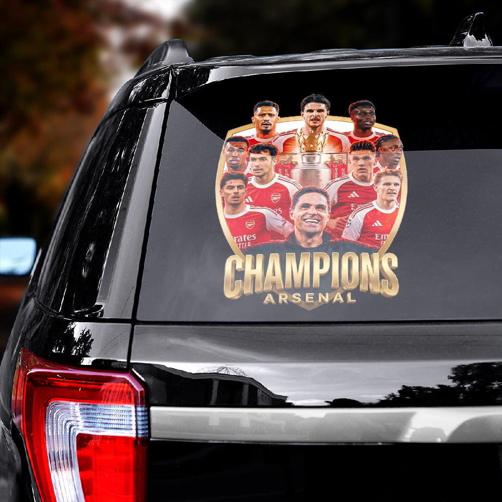 Arsenal FC Premier League Champions 25/26 3D Car Sticker – TMTHU6367