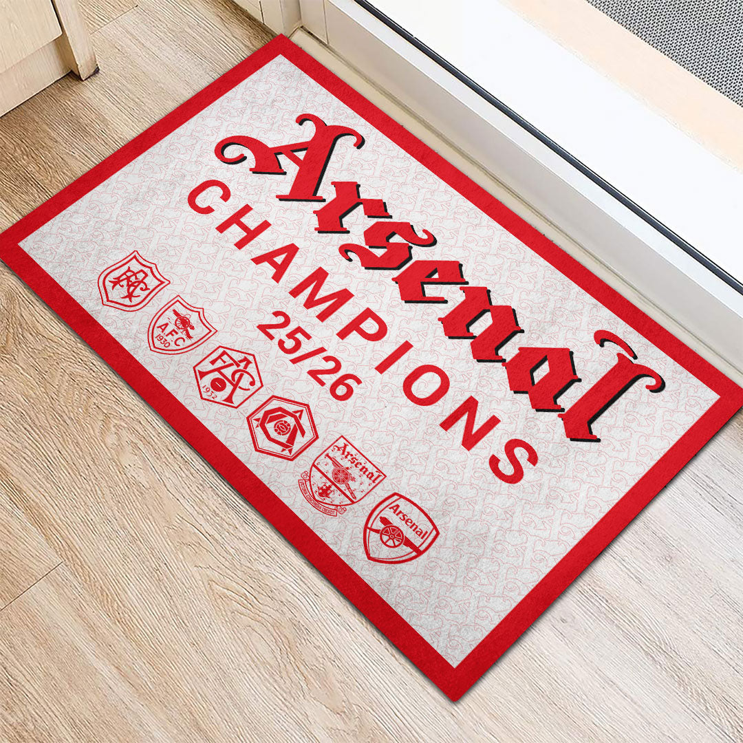 Arsenal FC Premier League Champions 25/26 Custom Doormat – HOATT18317
