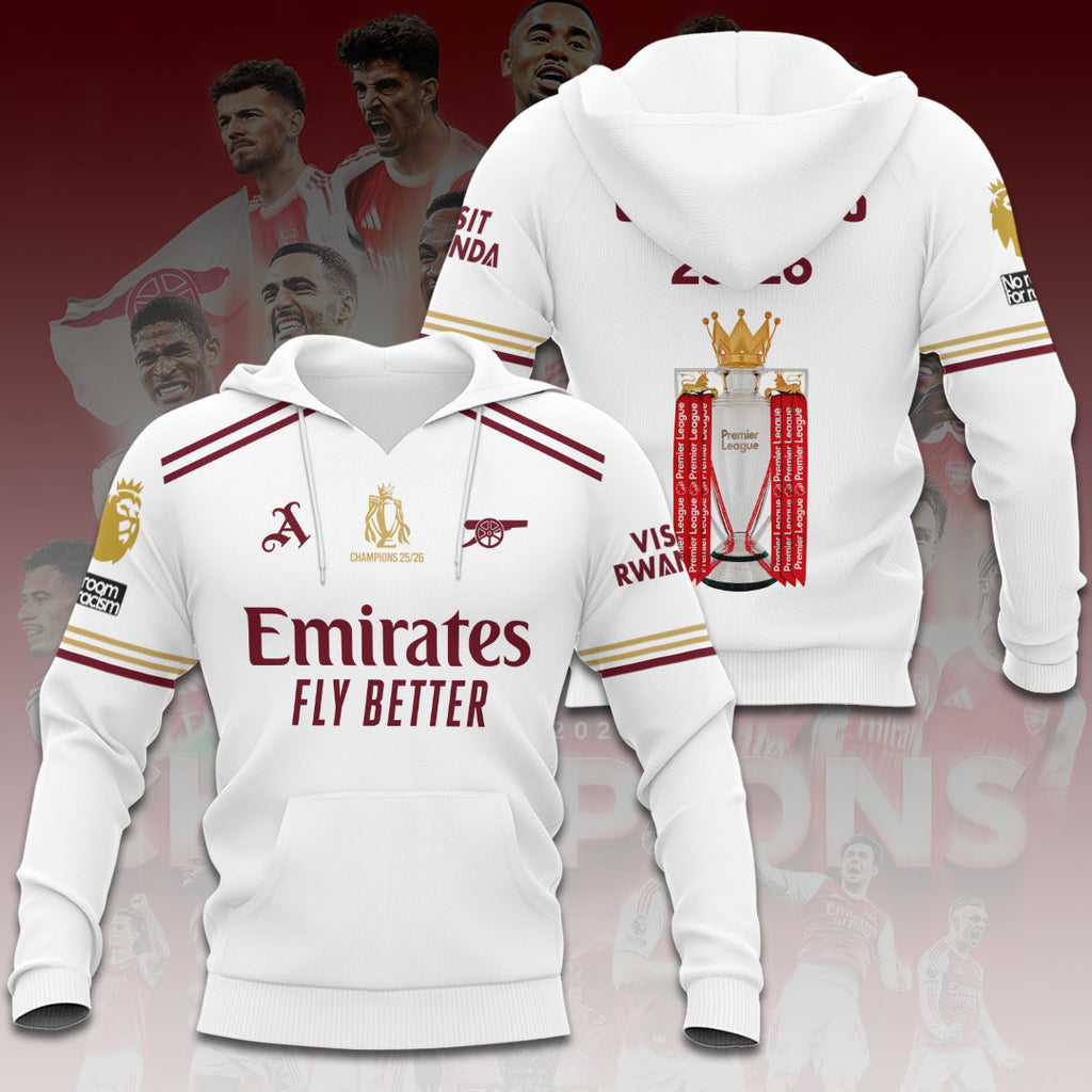 Arsenal FC Premier League Champions 25/26 3D Apparel – HOATT18285