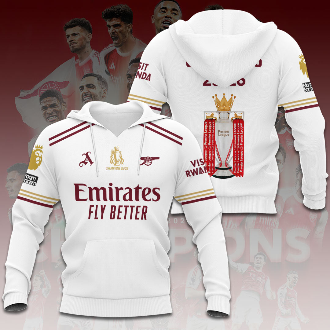 Arsenal FC Premier League Champions 25/26 3D Apparel – HOATT18285