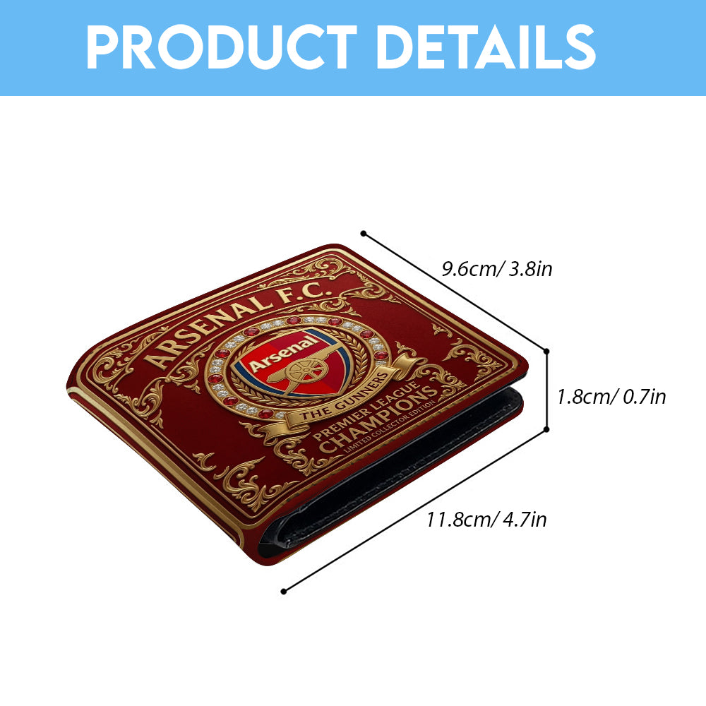 Arsenal FC Premier League Champions 25/26 3D Leather Men Wallet – GNE6633