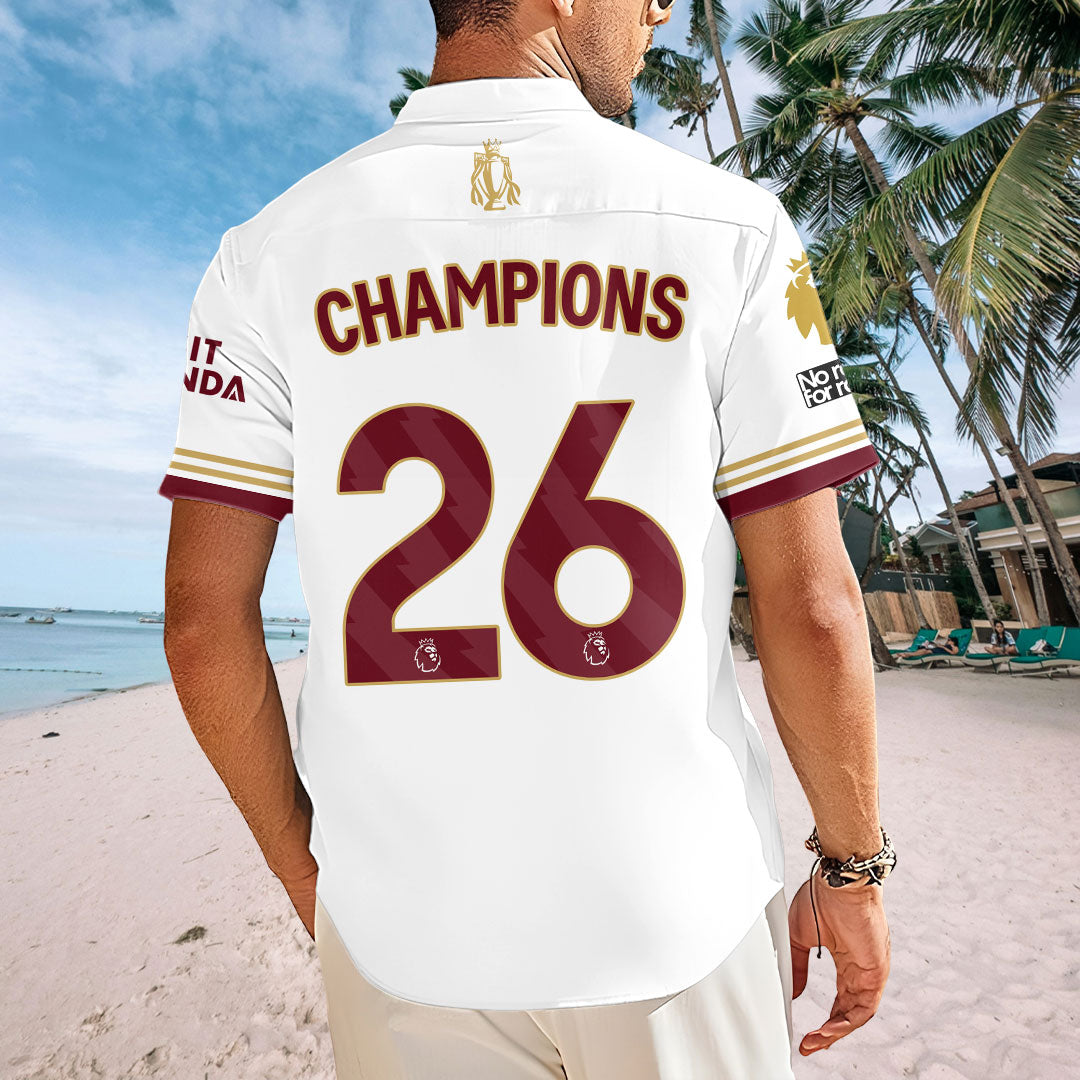 Arsenal FC Premier League Champions 25/26 Short Sleeve Button-Down Shirt – HOATT18223