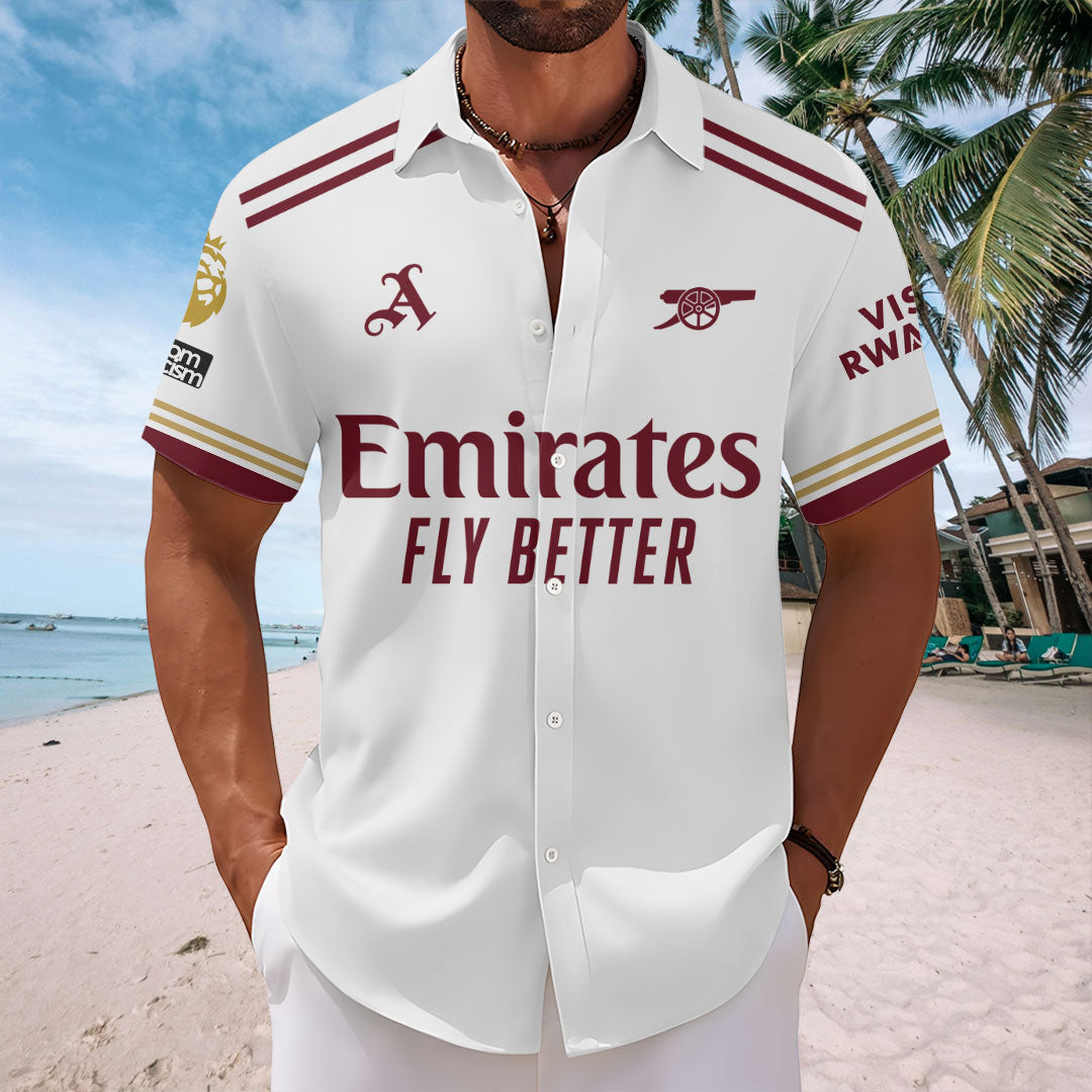 Arsenal FC Premier League Champions 25/26 Short Sleeve Button-Down Shirt – HOATT18286
