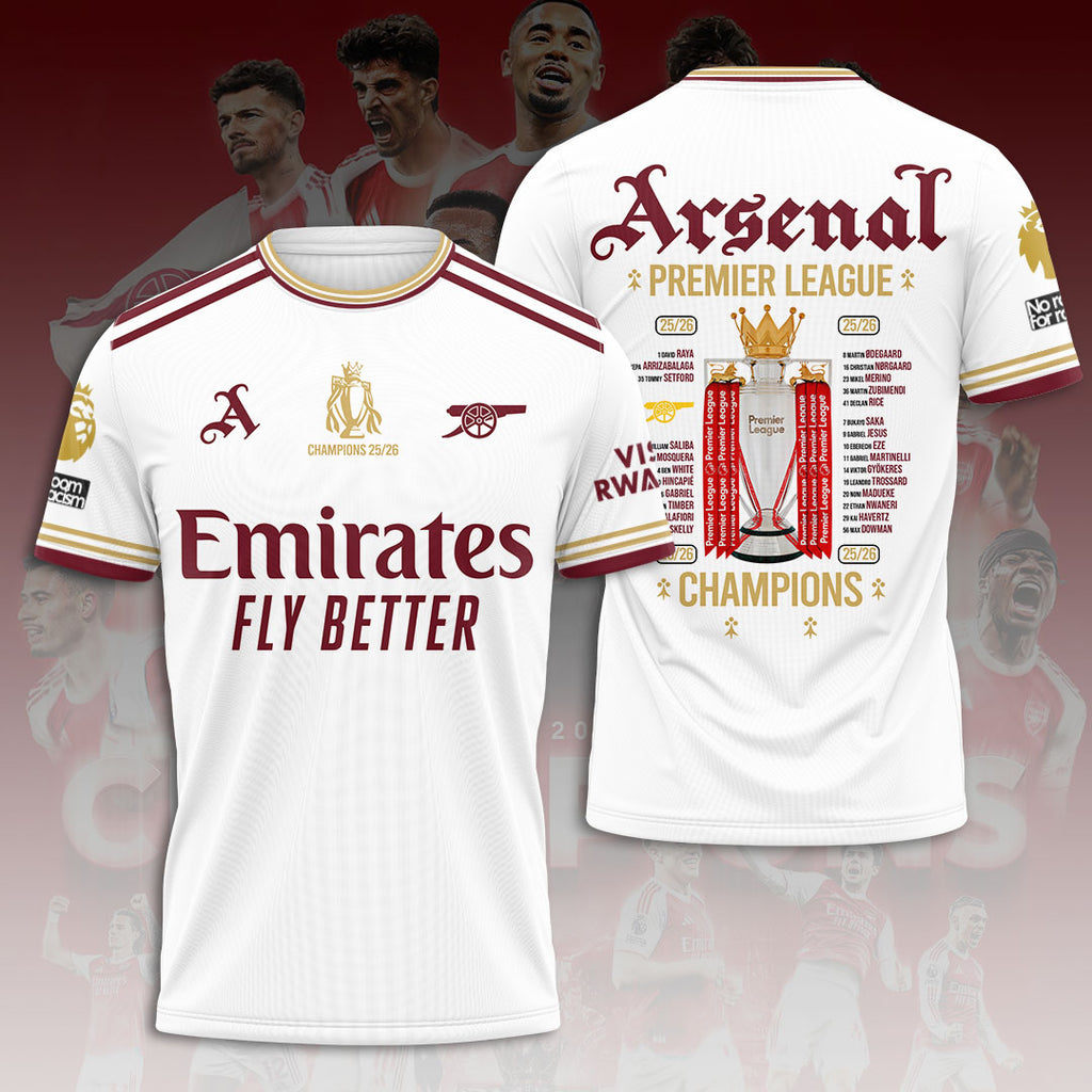 Arsenal FC Premier League Champions 25/26 3D Apparel – HOATT18103