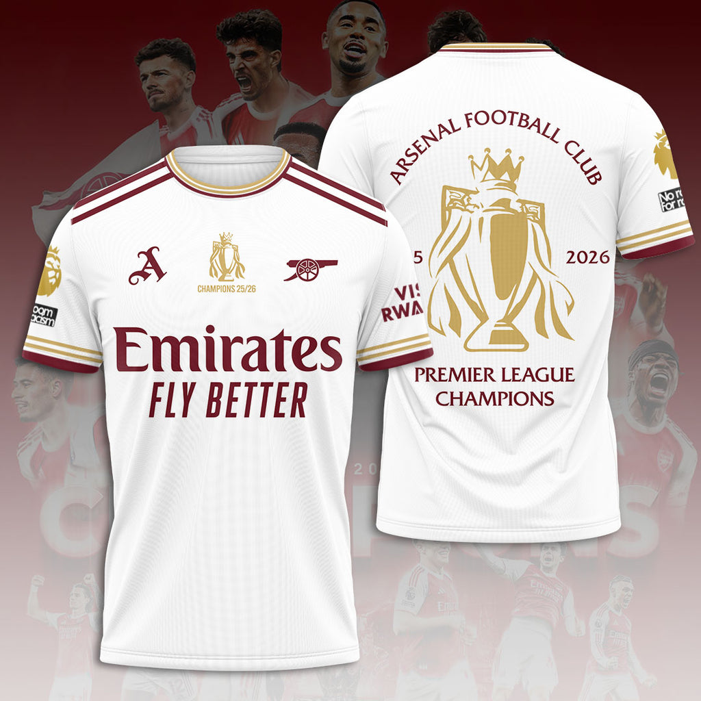 Arsenal FC Premier League Champions 25/26 3D Apparel – HOATT18201