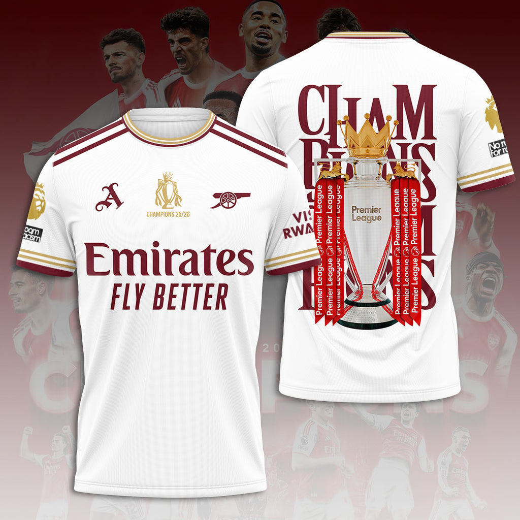 Arsenal FC Premier League Champions 25/26 3D Apparel – HOATT18390