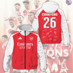 Arsenal FC Premier League Champions 25/26 3D Windbreaker Jacket – TMTHU6347