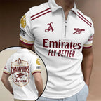 Arsenal FC Premier League Champions 25/26 Zip Polo Shirt – HOATT18783