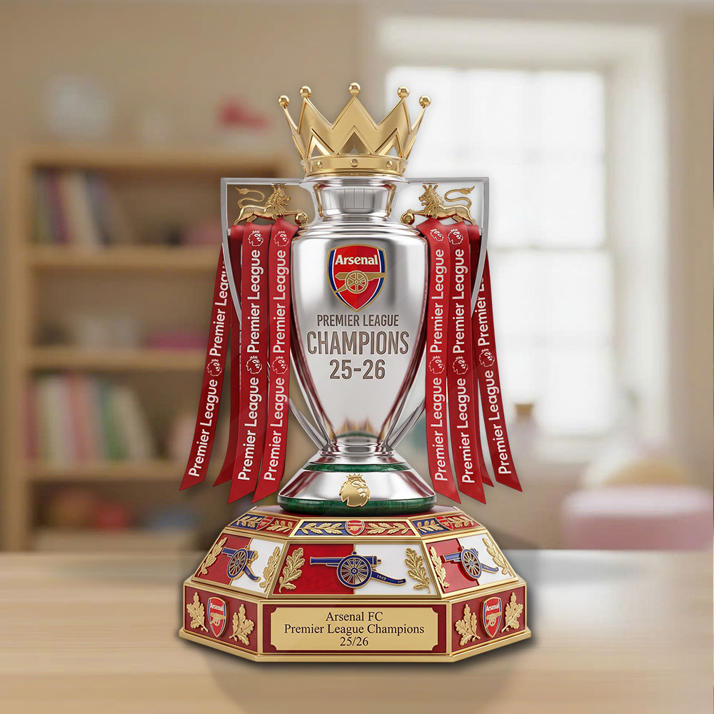 Arsenal FC Premier League Champions 25/26 Custom Shape Acrylic Plaque – TMTHU6408