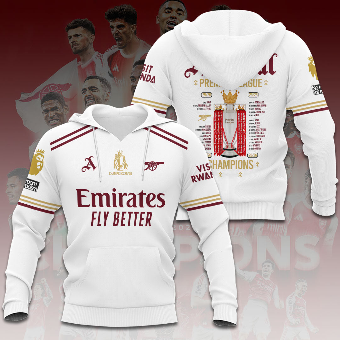 Arsenal FC Premier League Champions 25/26 3D Apparel – HOATT18103