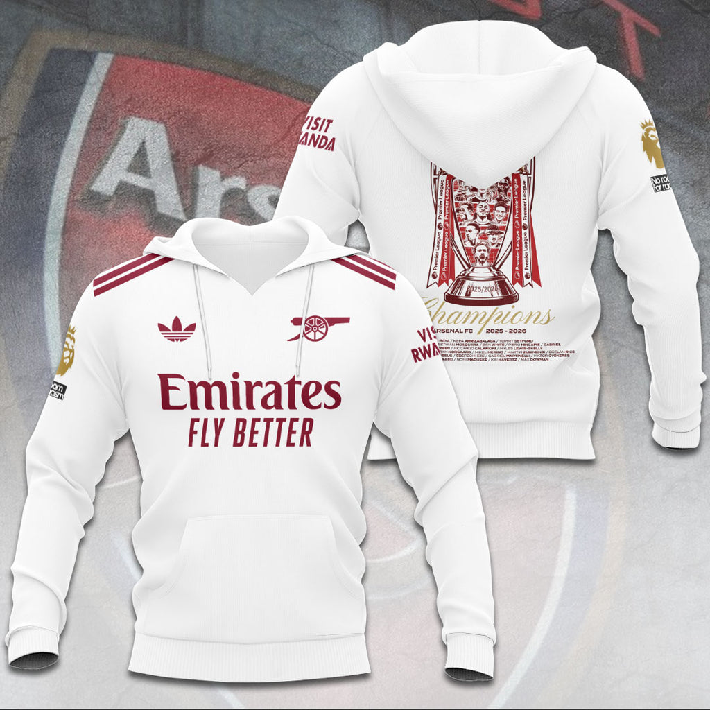 Arsenal FC Premier League Champions 25/26 3D Apparel – TANTN24490