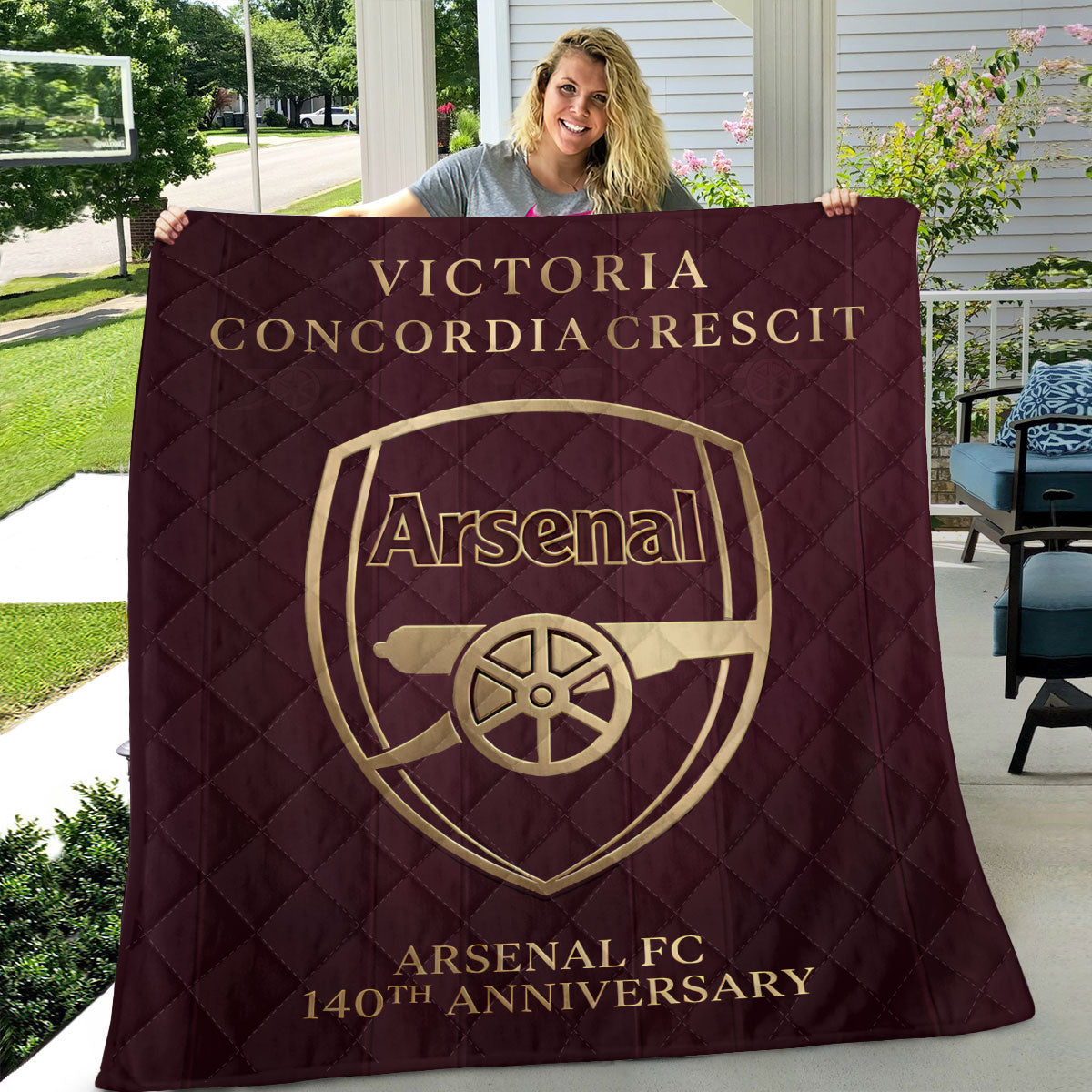 Arsenal FC 140th Anniversary Quilt Blanket – TMTHU3046