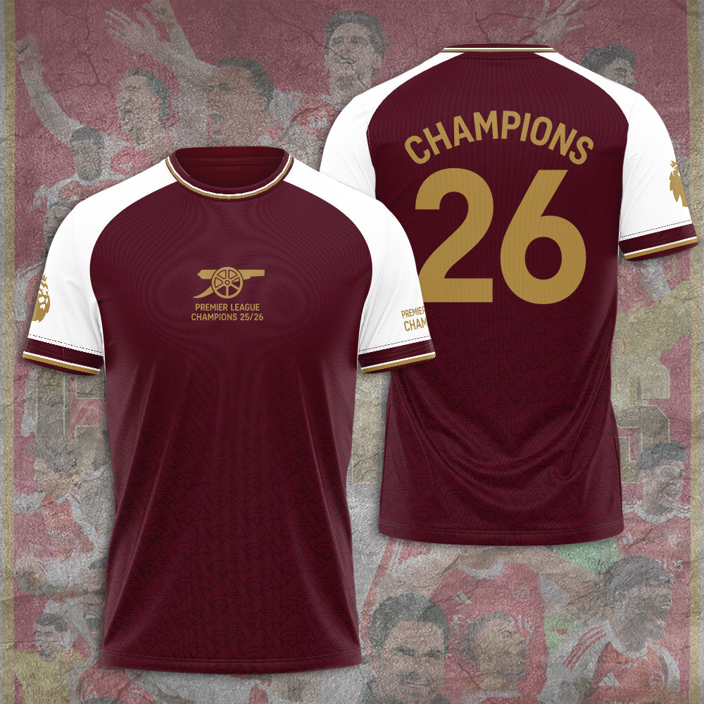 Arsenal FC Premier League Champions 25/26 3D Apparel – GNE6747