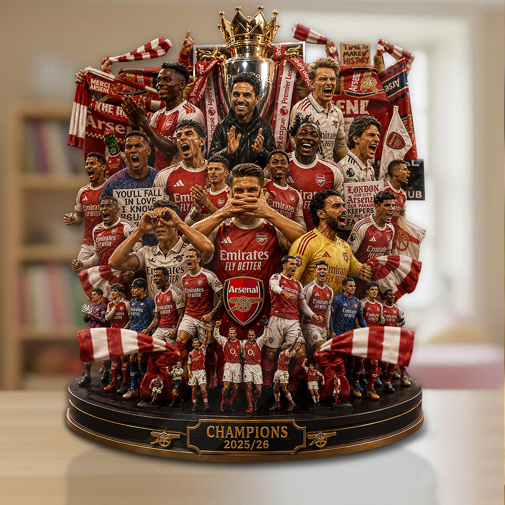 Arsenal FC Premier League Champions 25/26 Custom Shape Acrylic Plaque – GNE6589