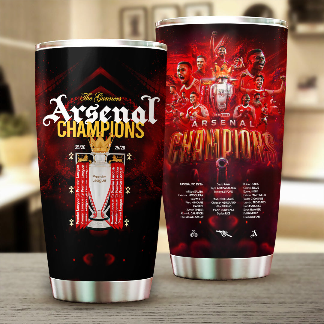Arsenal FC Premier League Champions 25/26 Tumbler Cup – GNE6750