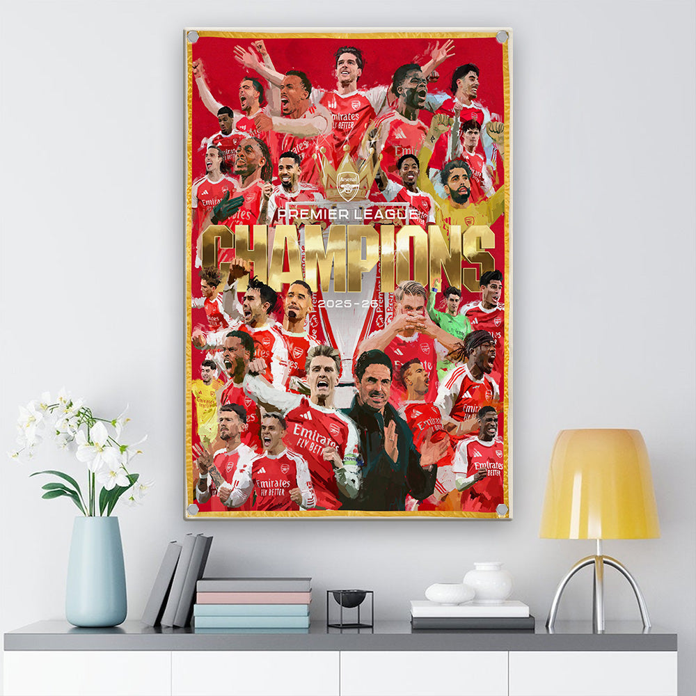 Arsenal FC Premier League Champions 25/26 Metal Sign – GNE6960