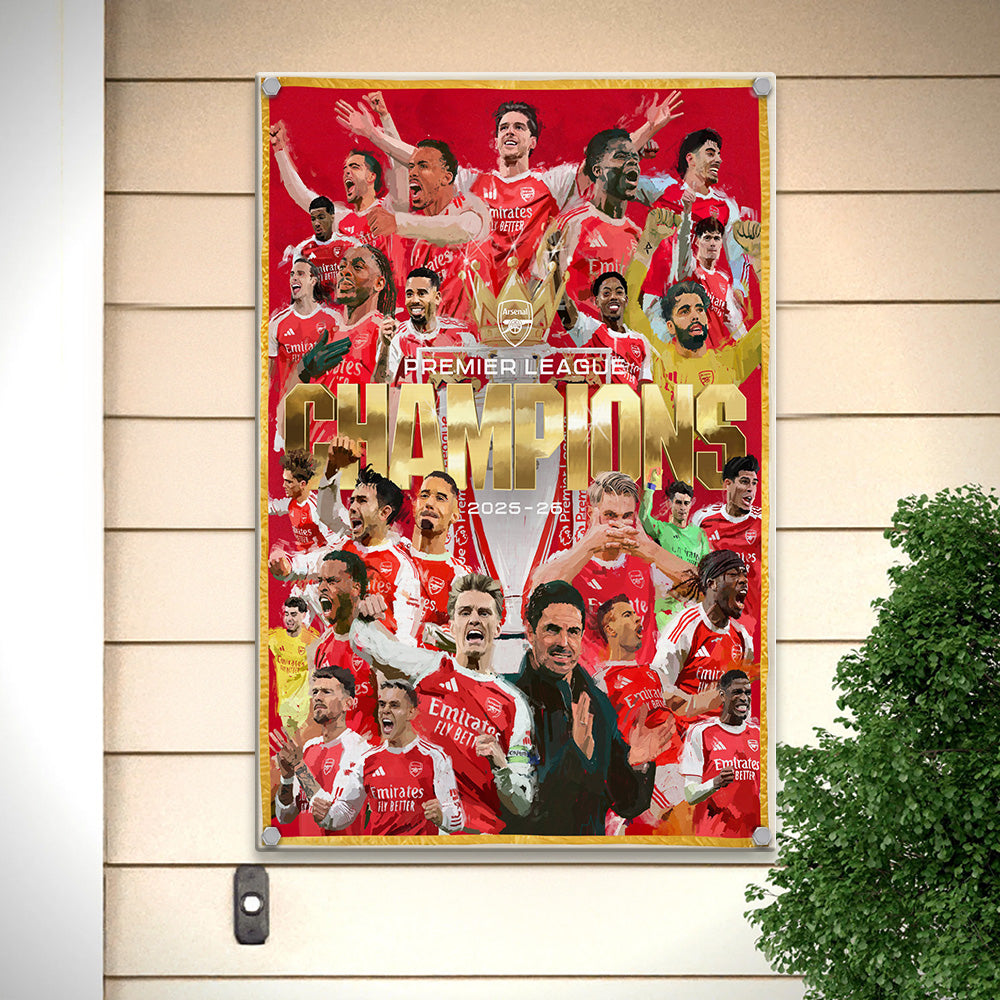 Arsenal FC Premier League Champions 25/26 Metal Sign – GNE6960