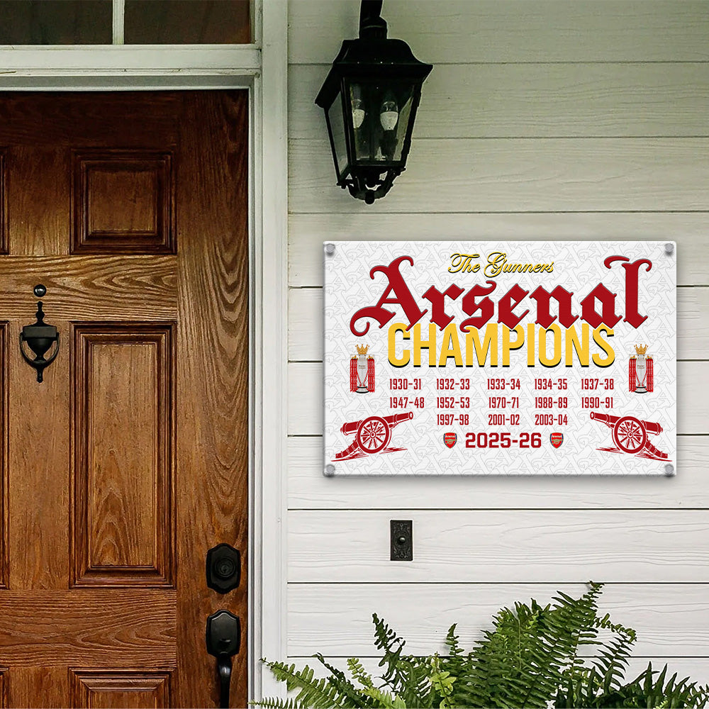 Arsenal FC Premier League Champions 25/26 Metal Sign – GNE6961