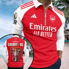 Arsenal FC Premier League Champions 25/26 Zip Polo Shirt – HOATT18203