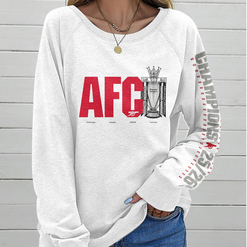Arsenal FC Premier League Champions 25/26 Round Neck Raglan Sleeve Sweatshirt – TANTN23027