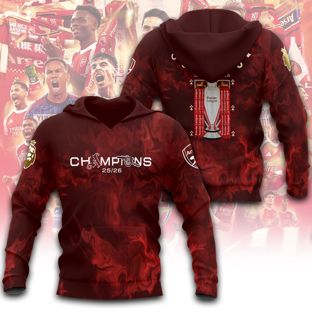 Arsenal FC Premier League Champions 25/26 3D Apparel – TANTN23139