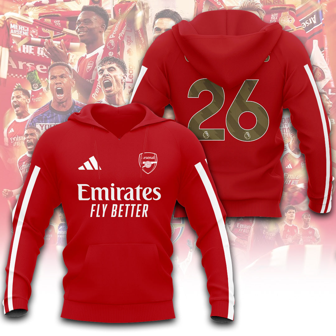 Arsenal FC Premier League Champions 25/26 3D Apparel – TANTN23400
