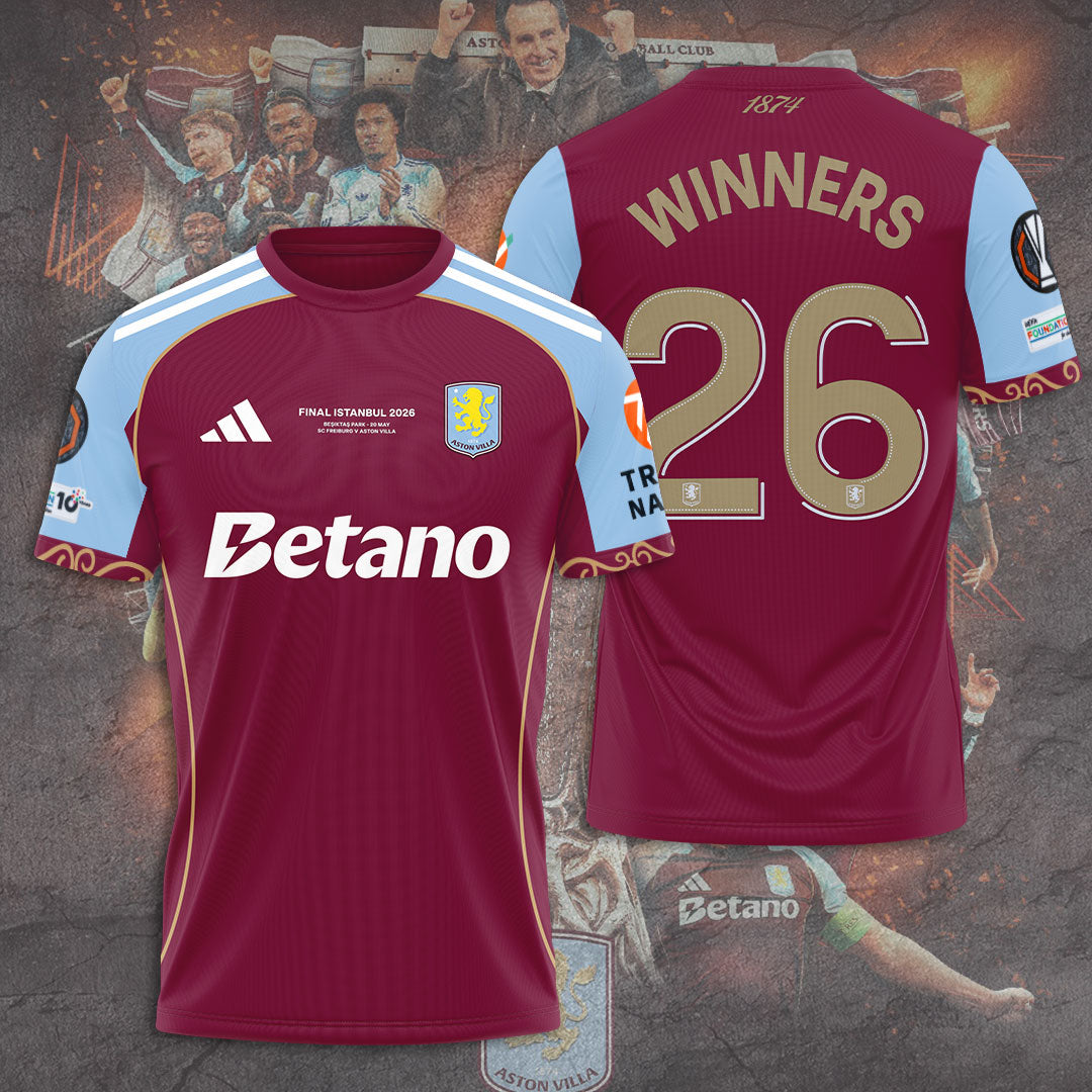 Aston Villa Europa League Winners 25/26 3D Apparel – TANTN23054