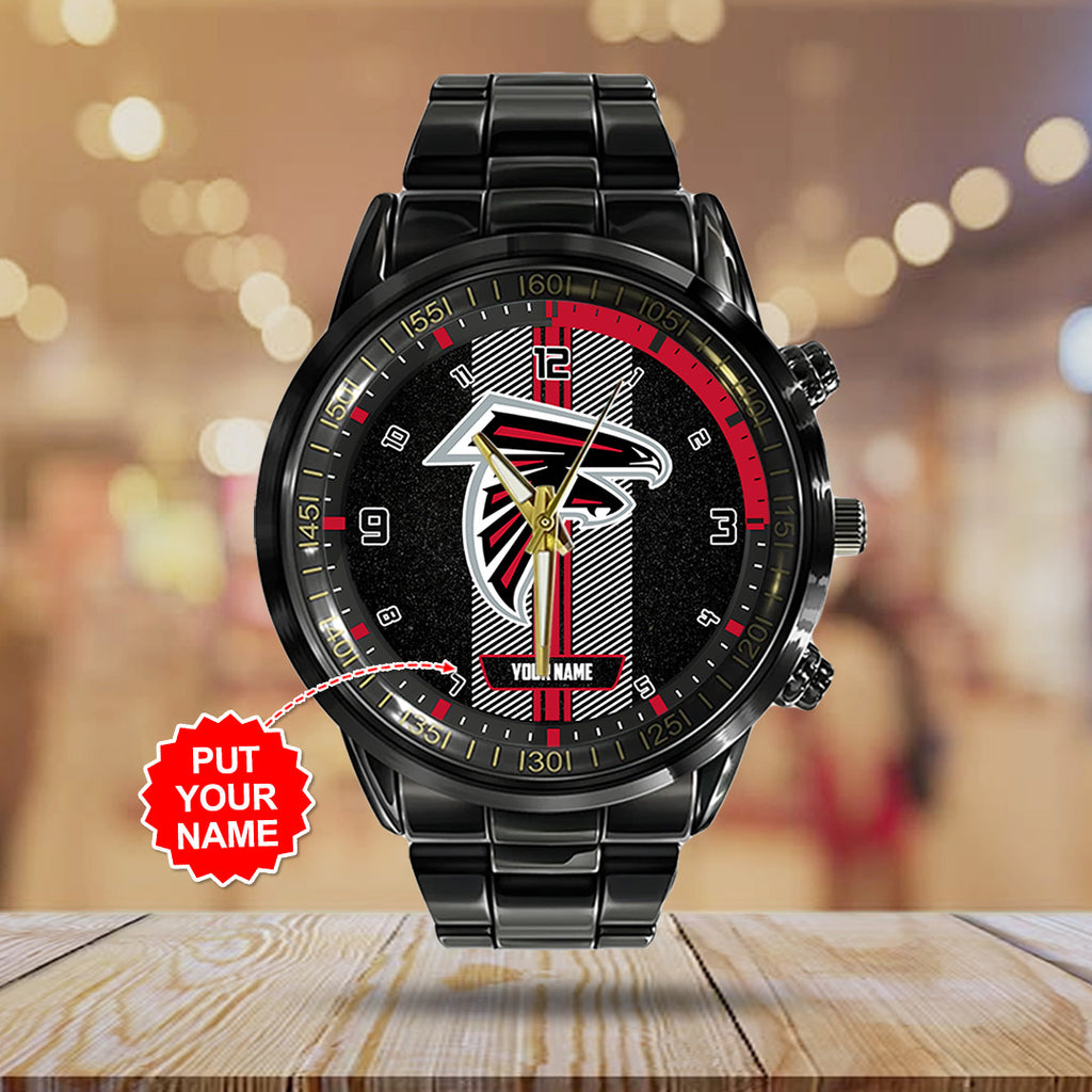 Personalized Atlanta Falcons Black Stainless Steel Watch – TANTN16005