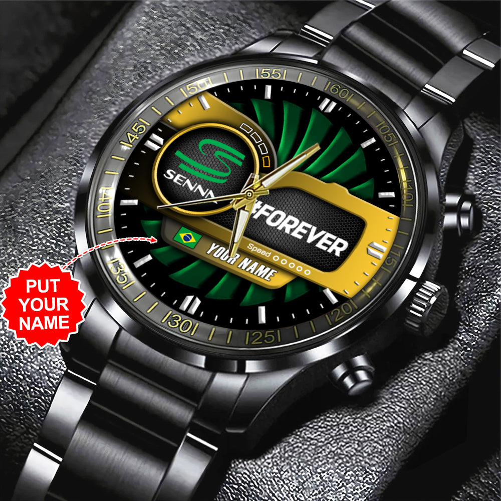 Personalized Ayrton Senna Black Stainless Steel Watch – TANTN 7616