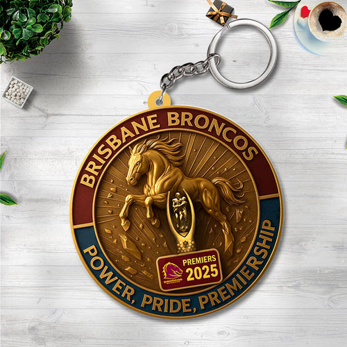 Brisbane Broncos Custom Shape 2-sided Keychain – GNENEW672.1