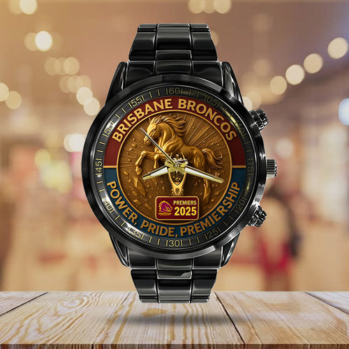 Brisbane Broncos Black Stainless Steel Watch – TMTHU1434