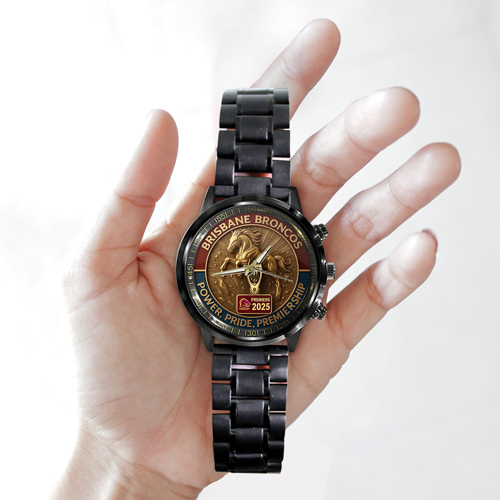 Brisbane Broncos Black Stainless Steel Watch – TMTHU1434