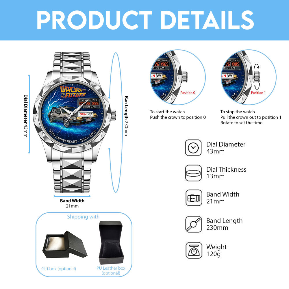 Back to the Future 40th Anniversary 2025 Alloy Luxury Quartz Watch – TANTN18028