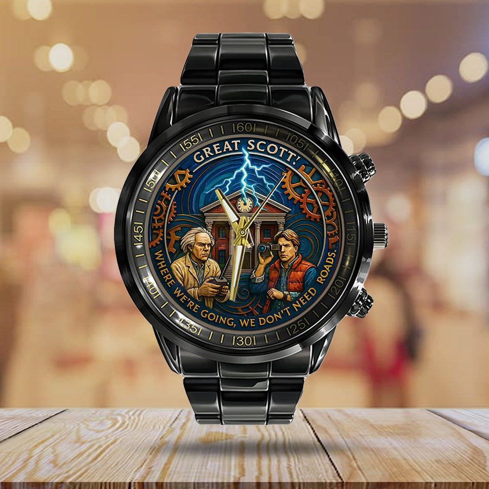 Back to the Future 40th Anniversary 2025 Black Stainless Steel Watch – TANTN18027