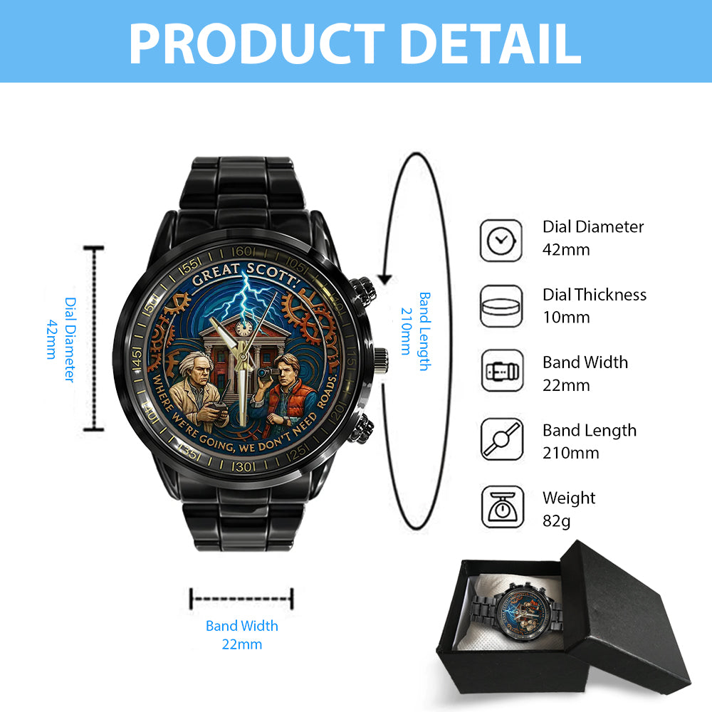 Back to the Future 40th Anniversary 2025 Black Stainless Steel Watch – TANTN18027