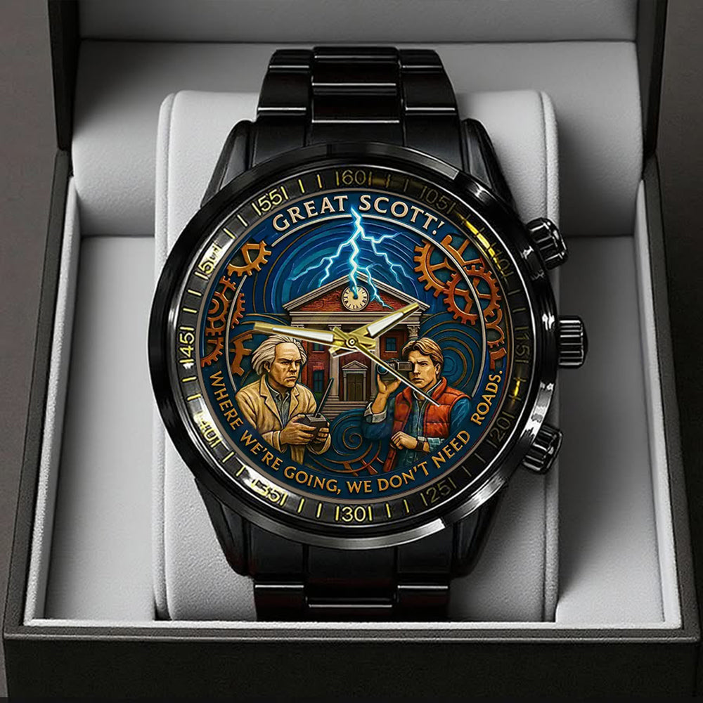 Back to the Future 40th Anniversary 2025 Black Stainless Steel Watch – TANTN18027