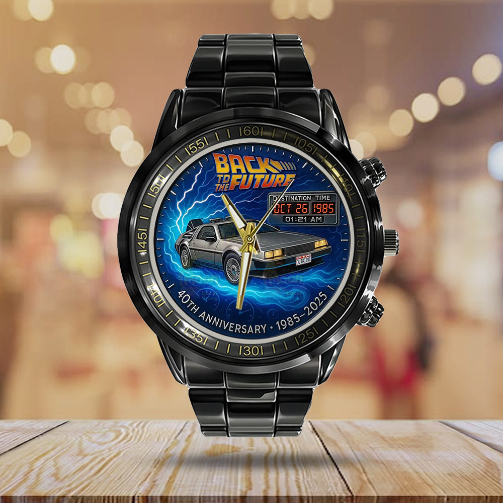 Back to the Future 40th Anniversary 2025 Black Stainless Steel Watch – TANTN18029